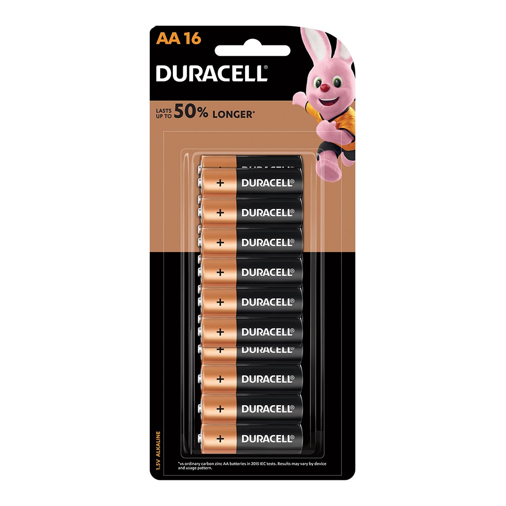 Duracell Coppertop Alkaline AA Battery, Pack of 16 Duracell Coppertop Alkaline AA Battery, Pack of 16
