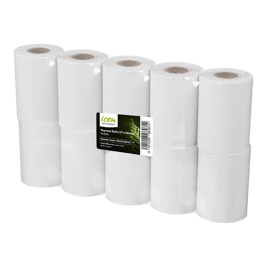 Icon Thermal Roll BPA Free 57x38mm, Pack of 10 Icon Thermal Roll BPA Free 57x38mm, Pack of 10