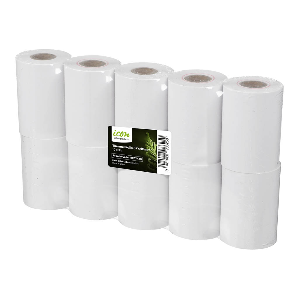 Icon Thermal Roll BPA Free 57x40mm, Pack of 10 Icon Thermal Roll BPA Free 57x40mm, Pack of 10